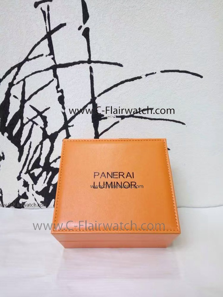 Luminor Panerai Box Replica Orange Leather Watch Box